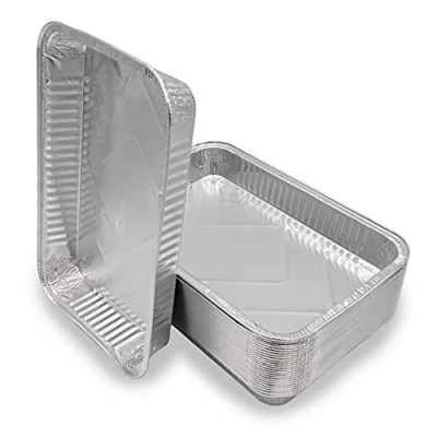 Abbildung von Mamatura XL Aluschalen [Aluschalen groß] 25x Grillschale Alu, Aluminium Schale, Tropfschale Grill, Weber groß 32 x 22cm