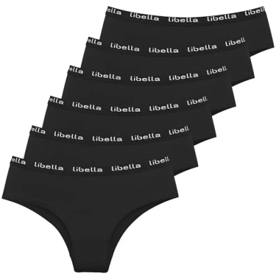 Abbildung von Libella Unterhosen Damen Baumwolle,6er Pack Slips Mehrpack Baumwoll Unterwäsche Bequeme Pantys 3411 BL XL