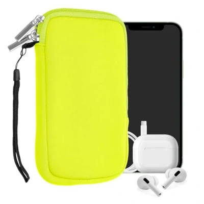 Abbildung von kwmobile Handytasche für Smartphones L 6,5&quot; Neopren Handy Hülle Gelb Tasche 16,5 x 8,9 cm Innenmaße