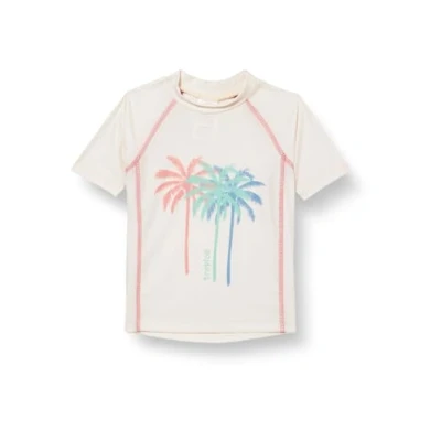 Abbildung von Playshoes UV Schutz Bade Shirt Unisex Kinder Schwimmshirt Badebekleidung, Palmen Ecru, 122/128