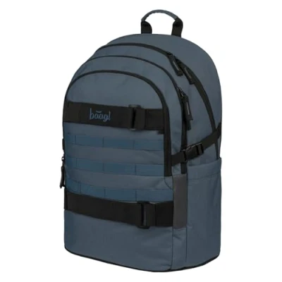 Abbildung von Baagl Schulrucksack für Jungen Mädchen Teenager Skateboard Rucksack Kinderrucksack mit Laptopfach und Brustgurt Schule, Weiterführendeschule, Mittelschule 25 l (Dust Blue)