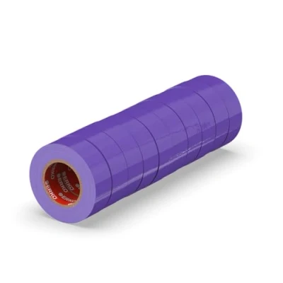 Abbildung von ERKO Isolierband Violett 10er Pack 15mm x 10m PVC Elektrische Leitungen Reparatur, Hochflexibel mit starker Klebekraft, Chemiebeständig, Wasserfest