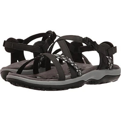 Abbildung von Skechers Damen Reggae Slim Vacay Slingback Sandalen, Black Duraleather/Webbing, 40 EU