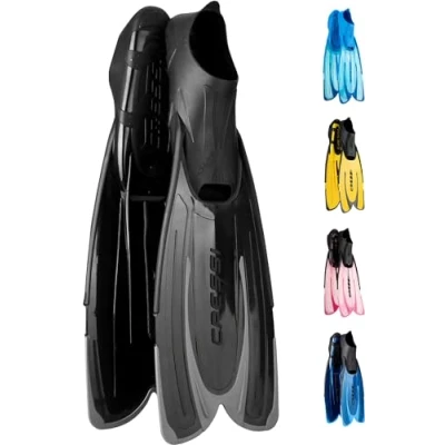 Abbildung von CRESSI Agua Fins Black 37/38 Self Adjusting Flossen für Tauchen, Apnoe, Schnorcheln und Schwimmen, Schwarz,