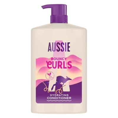 Abbildung von Aussie Bouncy Curls Hydrating Conditioner 1000ml, Tägliche Feuchtigkeitskur für Welliges und Lockiges Haar, mit Jojoba, Kokos Australischen Macadamianüssen, Vegan Tierversuchsfrei