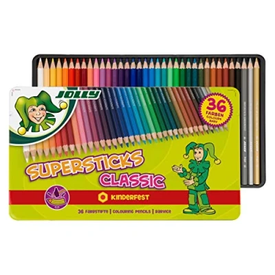 Abbildung von JOLLY Buntstift Superstick kinderfest CLASSIC, sort., 36er 3D Metalletui