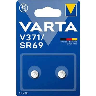 Abbildung von VARTA Batterien Knopfzellen V371/SR69, 2 Stück, Silver Coin, 1,55V, kindersichere Verpackung, für elektronische Kleingeräte Uhren, Autoschlüssel, Fernbedienungen, Waagen, Made in Germany