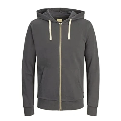 Abbildung von JACK &amp; JONES Herren JJEHOLMEN Sweat Zip Hood, Asphalt/REG FIT, M