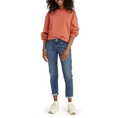 Abbildung von Levi&#039;s Damen Mid Rise Boyfriend Jeans, Lapis Gem, 33W / 27L