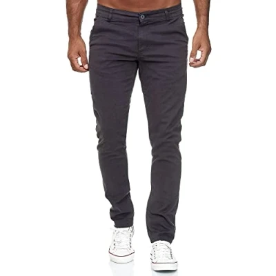 Abbildung von Tazzio Hose Chino Herren Slim Fit Chinohose Stoffhose Herrenhose Stretch Neu 19530 (38W/32L, Anthrazit)