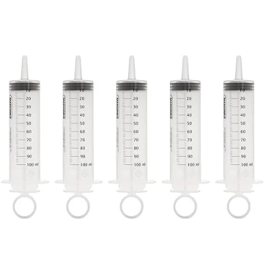 Abbildung von MedixX 5 Stück 100ml Spritzen Set für Hobby und Heimwerk. Auch als Futterspritze oder Ölspritze. sind einzeln steril verpackt (5x Spritze)