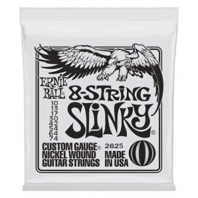 Abbildung von Ernie Ball Slinky E Gitarrensaiten, für 8 Saiter, Nickelwicklung, Stärke 1074
