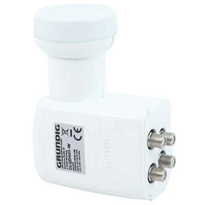 Abbildung von [Test SEHR GUT *] GSS Quad LNB Weiss für digital Satellitenschüssel 4 Teilnehmer Empfänger 4fach Fach mit LTE Filter Sat Satelliten, HD, 4K, 0.1dB, extrem kälte &amp; hitzebeständig