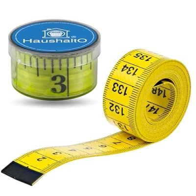 Abbildung von 2 in 1 Maßband 150 cm Präzises Messen Schneidermaßband + INCH Massband Aufbwahrungsbox