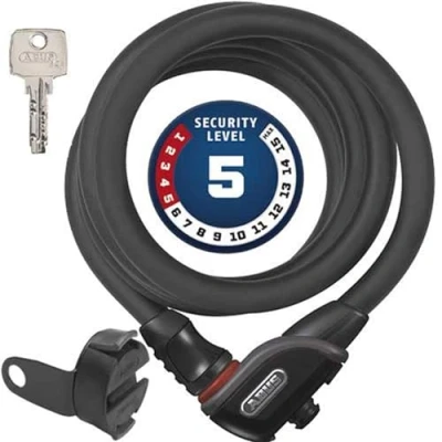 Abbildung von ABUS Kabelschloss Phantom 8950/180 KF Fahrradschloss Set mit Halterung für den Sattelklemmbolzen des Fahrrads 12/15 mm Sicherheitslevel 5 Schwarz