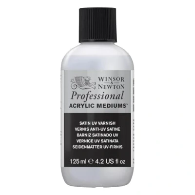 Abbildung von Winsor &amp; Newton 3030931 UV Firnis Seidenmatt, Schutzschicht für Acrylbilder 125ml Flasche