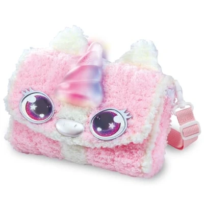 Abbildung von VTech Kid&#039;Couture Zauberhafte Einhorn Handtasche DIY Stickset mit leuchtendem Horn und magischen Effekten Für Kinder von 5 9 Jahren