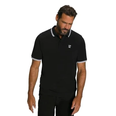 Abbildung von JP 1880 Herren Poloshirt, Bauchfit Shirt, Schwarz, 4XL EU