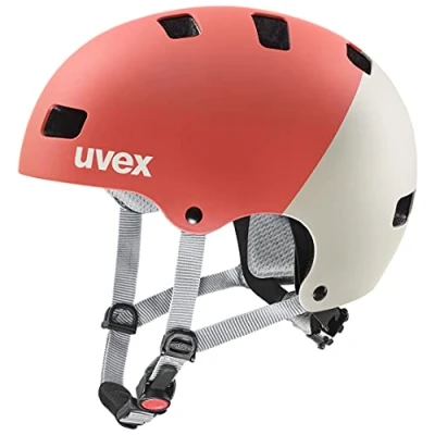 Abbildung von uvex kid 3 cc robuster Fahrradhelm für Kinder individuelle Größenanpassung optimierte Belüftung grapefruit sand matt 51 55 cm