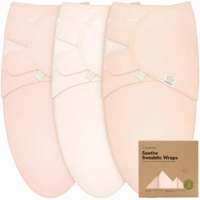 Abbildung von KeaBabies 3 Pack Bio Baby Schlafsack zum Pucken Ergonomische Pucksack 0 6 Monate, Babyschlafsack Neugeborene, Pucktuch Baby, Puck Pucksack, Wickeldecke (Angelic, L)