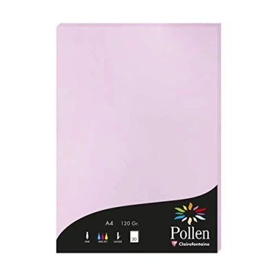 Abbildung von Clairefontaine 4252C Packung mit 50 Karten Pollen 120g, DIN A4, 21 x 29,7cm, Flieder