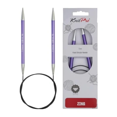 Abbildung von KnitPro K47105 Rundstricknadel, Aluminium, Lila, 60cm / 7mm