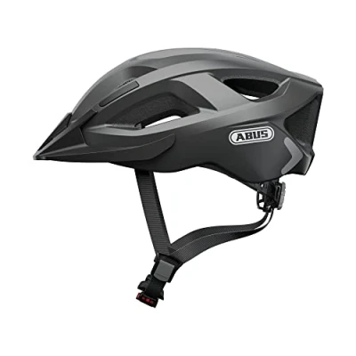 Abbildung von ABUS Stadthelm Aduro 2.0 Allround Fahrradhelm mit Licht in sportivem Design für den Stadtverkehr Damen und Herren Titan (gräulich), Größe L