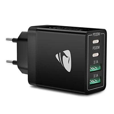 Abbildung von Aioneus USB C Ladegerät, 40W 4 Port Netzteil Schnellladegerät, PD 3.0 Power Adapter+QC A Mehrfach Ladegerät für iPhone 15 Pro Max 14 Plus 13 12 Mini 11 SE XS XR 8,Samsung, Handys