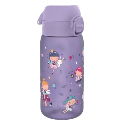 Abbildung von Ion8 Kinder Trinkflasche, 350ml, Auslaufsicher, Einhandöffnung, Sichere Verriegelung, Spülmaschinenfest, BPA frei, Tragegriff, Klappdeckel, Leicht zu Reinigen, Klimaneutral, Feen Design