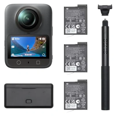 Abbildung von DJI Osmo 360 Adventure Combo, Kamera mit 1 Zoll Sensor für Aufnahmen, verlängerte Akkulaufzeit 3 Akkus, Natives 8K Video, 4K/120fps &amp; 170 Boost Action Sport, Vlog