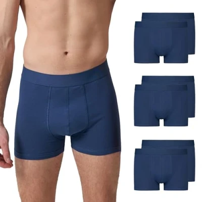 Abbildung von Snocks Boxershorts Herren Ohne Logo aus Bio Baumwolle (6er Pack) Atmungsaktiv und Ideal für Sport Alltag Kein juckendes Etikett Unterhosen Gr.S, Farbe Navy