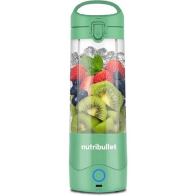 Abbildung von nutribullet Portable NBP003LG, tragbarer Mixer (475ml), wiederaufladbar, Mini Mixer, 4 Klingen Messer, Tritanbecher, 15+ Zyklen pro Ladung, to go, USB C Aufladung, Hellgrün