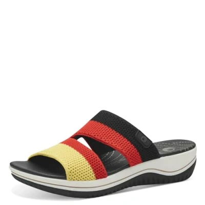 Abbildung von Jana Coshy Damen Hallux Pantolette mit Flexibler Sohle Elastisch, Mehrfarbig (Fan Edition), 38 EU