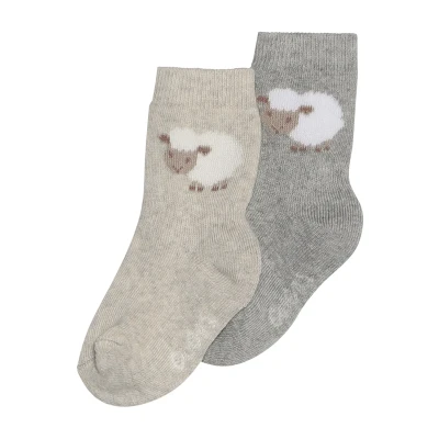 Abbildung von Ewers Thermo SCHÄFCHEN 2 PACK Socken für Kinder, Größe: 19 22, Grau/latte