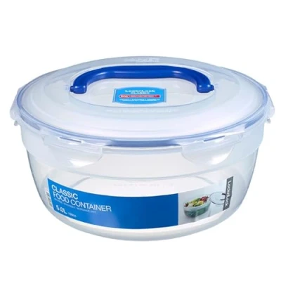 Abbildung von LOCK &amp; PP Classic Salat Bowl mit Griff, Ø 285 x 128 mm, 5 L, 100 % luft und wasserdichte Vorratsdose, BPA Frei, Cleveres Verschluss System, Salatdose To Go, Salatschale Deckel, mehrfarbig, HSM 948H