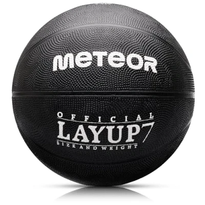 Abbildung von meteor® Layup Kinder Mini Basketball Größe #5 ideal auf die Jugend Kinderhände von 4 8 Jährigen abgestimmt idealer für Ausbildung weicher (Größe 7 (Herren), Schwarz)
