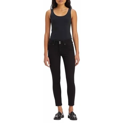 Abbildung von Levi&#039;s 711 Double Button Jeans Skinny Fit, Damen, Größe: 28x30, Night is black
