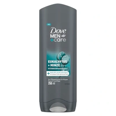 Abbildung von Dove Men+Care 3 in 1 Duschgel Eukalyptus + Minze für Körper, Gesicht und Haar mit 24H Pflege Effekt 250 ml