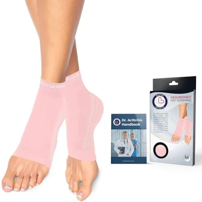 Abbildung von Dr. Arthritis Von Ärzten Entworfen Sprunggelenkbandage/Fußbandage Sprunggelenk (Paar) Knöchelbandage Sprunggelenk/Mittelfuß für Knöchelprobleme, Stützende Bandage Fußgelenk/Achillessehne [Pink,