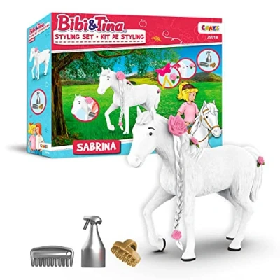 Abbildung von CRAZE Bibi und Tina Spielzeug Styling Sabrina Kinder Spielset Reiterhof Zubehör Box für Spielfiguren Pferde Mädchen &amp; Jungen Spiele ab 3 Jahre 25918