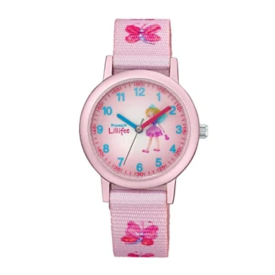Abbildung von Prinzessin Lillifee Armbanduhr Mädchen Kinder Quarzuhr Analog, mit Textil Armband, 3 bar Wasserdicht, Kommt in Uhren Geschenk Box