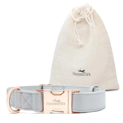 Abbildung von FREUDENTIER® Hundehalsband aus veganem Leder Für mittelgroße und große Hunde Liebevoll in Holland gefertigt