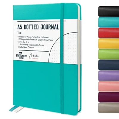 Abbildung von STATIONERY ISLAND Bullet Dotted Journal, Notizbuch A5 Dotted, 180 Seiten Premium 120 g/m² Papier, Hardcover Journal Gepunktet