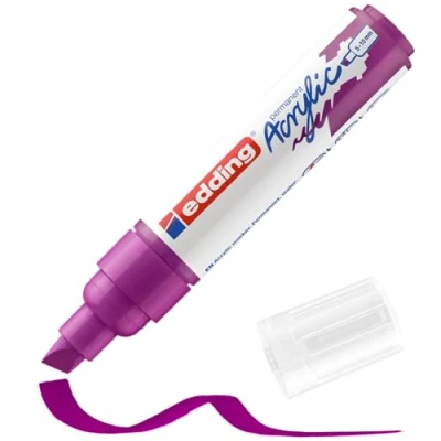 Abbildung von edding 5000 Acrylmarker breit violett 1 Acrylstift wasserfest breite Keilspitze 5 10 mm Acryl Farben zum Malen für Leinwand + Papier
