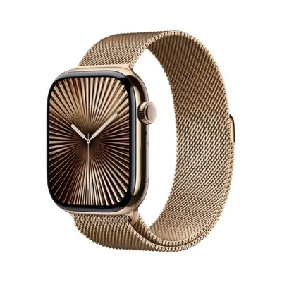 Abbildung von Apple Watch Series 10 4G 46mm Gold Titanium (Goldenes Milanaiseband M/L)