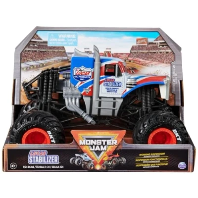Abbildung von Monster Jam, Lucas Stabilizer Truck, detailreiches Metall Spritzguss Fahrzeug zum Spielen und Sammeln im Maßstab 1:24, Spielzeug für Kinder ab 3 Jahren