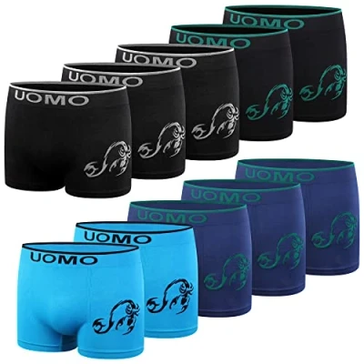 Abbildung von L&amp;K 8er Pack Jungen Boxershorts Herren bequem Mikrofaser Skorpion Tattoosmotiv ab 7 Jahre alt Retroshorts ohne störende Seitennähte 1202 164/170