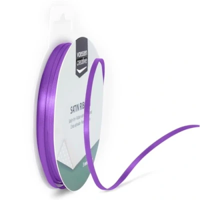 Abbildung von Vaessen Creative 301002 0016 Satinband Lila, 3 mm x 10 Meter, Schleifenband, Dekoband, Geschenkband und Stoffband für Hochzeit, Taufe Geburtstagsgeschenke, 3MM,