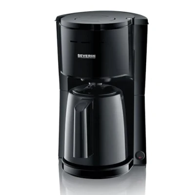 Abbildung von SEVERIN Filterkaffeemaschine mit Thermokanne, Kaffeemaschine für bis zu 8 Tassen, ansprechende Filtermaschine Isolierkanne, schwarz, KA 9306, 1 Liter