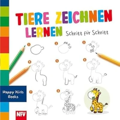 Abbildung von Tiere zeichnen lernen Schritt für Schritt: Happy Kids Books